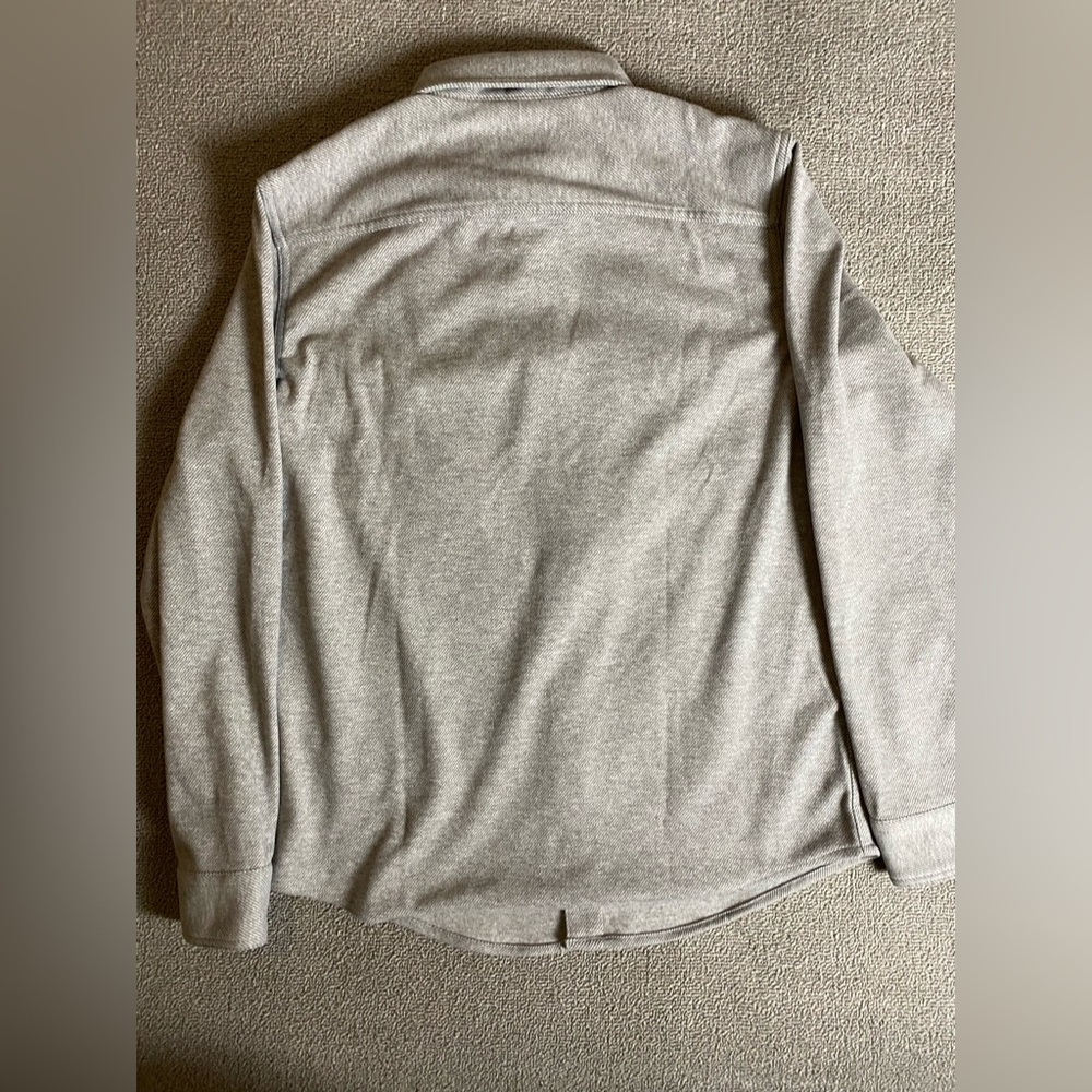 Men’s Wrangler Gray Flannel Knit Shirt ButtonUp Casual Comfortable Outdoor Relax - Picture 2 of 4